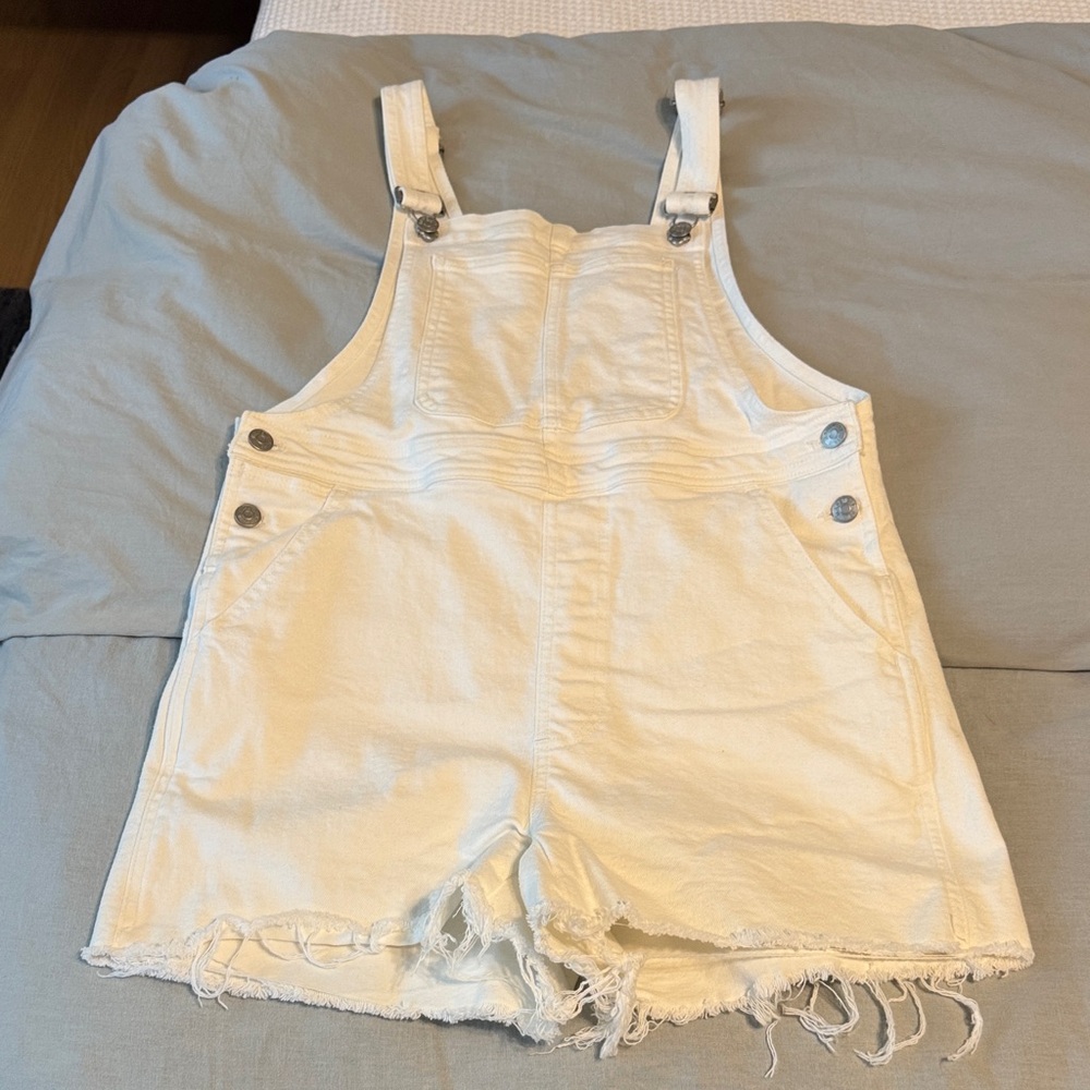 Madewell Cream Denim Overalls